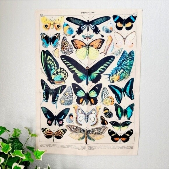 Pillow Case/Cushion Cover & Wall tapestry Botanical SET Butterflies Monarch Boho - Picture 6 of 16